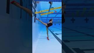 Flexibility Challenge Underwater  #PublicPool #underwater #flexibilitychallenge  #pool