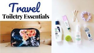 TRAVEL TOILETRIES | Travel Makeup & Toiletry Essentials | Kathryn Mary