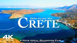 [4K] CRETE  Best of Deep House 2024 | 4 HOUR Drone Aerial of Crete Kreta Creta Greece