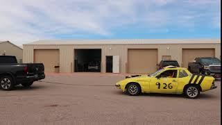 Diesel Porsche 924 tow-start attempt at Arizona 24 Hours of Lemons race.