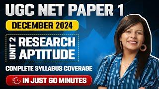 Complete Research Aptitude in 1 Class | One Shot Marathon of UGC NET Paper 1 December 2024