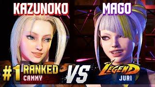 SF6 ▰ KAZUNOKO (#1 Ranked Cammy) vs MAGO (Juri) ▰ Ranked Matches