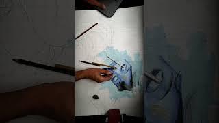 wrapped in shades of devotional and dreams, the blue of krishna breathe life on my canvas