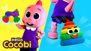 Rainbow Poo-PooEat Colorful Fruits Dance Along & Nursery Rhymes | Hello Cocobi