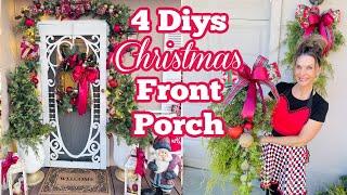 4 DIY CHRISTMAS FRONT PORCH + WREATH + BOW"I Love Christmas episode 20 Olivias Romantic Home