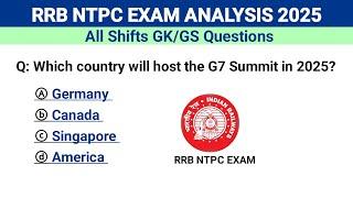 RRB NTPC Exam Analysis 2025 | RRB NTPC all shifts Questions | Railway NTPC previous year paper