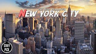 Aerial New York - One Hour Relaxation Music - 4K Drone Footage