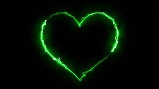 VJ Loops 2023   Green Electric Neon Heart Background  VJX Blender Motion Graphics