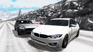 Snow & Ice Road Car Crashes 2022 | BeamNG DRIVE