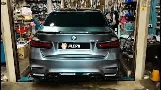 BMW F30 330i with new T-Box M176 Turbo muffler Max Racing Exhaust