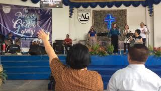 ARNOLD ARGAMINO ON DRUMS WITH MARITES ROMERO ON LEAD VOCALS - WE'RE GONNA PRAISE HIS HOLY NAME @ AG