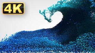 4K Abstract Calming Waves! Fluid Video! 1 Hour Relaxing Screensaver for Meditation. Relaxing Music