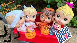 NEW Baby alive crib life dolls Afternoon routine Halloween trick or treating 