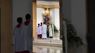 Veneration of St. Michael the Archangel statue. #catholic