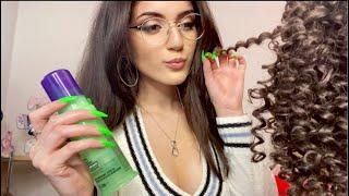 The Girl In The Back Of The Class Styles Your Curly Hair - ASMR personal Attention & Makeover