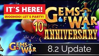 Gems of War 8.2 Update 10th Anniversary is here, and its...