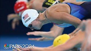 Katie Ledecky sends a message in 400m freestyle heat with late charge | Paris Olympics | NBC Sports