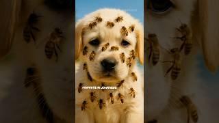 A Cute Puppy Attacked by Honeybees on the Beach | This Rescue Will Melt Your Heart #ytshorts #puppy
