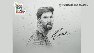 Drawing Football Player Lionel Messi By PAINTLANE