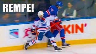 Matt Rempe Hit on Troy Stecher Injury in the head | New York Rangers vs Edmonton Oilers Highlights