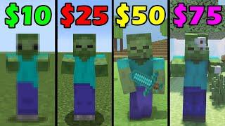 minecraft for 0$ vs 10$ vs 25$ vs 50$ vs 100$ - compilation