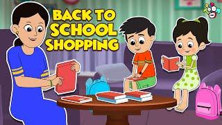 Back to School Shopping | School Preparation | English Cartoon | Moral Stories | PunToon Kids