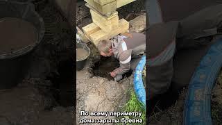 Ставим дачный дом на сваи  #стройка #подъем #diy #дача #реконструкцияфундамента