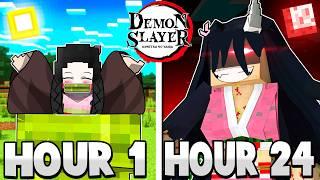 I Survived 24 Hours as DEMON NEZUKO in Demon Slayer Minecraft