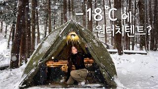 One night in a small tent in a -15 degree snow storm. Solo camping vlog