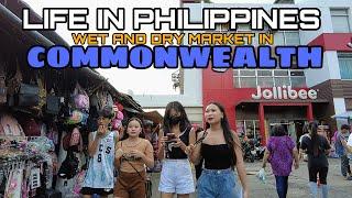 Commonwealth Market | High Foot bridge | PH | walk tour[4k] | citiwalk4k