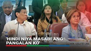 Duterte gestures a punch at de Lima during House quad comm probe | ABS-CBN News