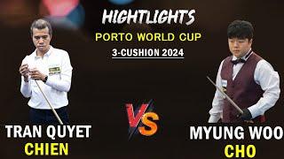 Highlights Final-16 | Myung Woo CHO vs Quyet Chien TRAN | PORTO World Cup 3-Cushion 2024
