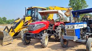 Jcb 3dx Eco Excellence Backhoe Machine Loading Mud In Mahindra and Swaraj Tractor | Jcb and Tractor