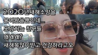 새해소망놀이:[2020년][새해소망인터뷰][친구들괴롭히기]카메라없는세상에서 살고싶다는 써니미친구들 불가능한소원이야 포기해