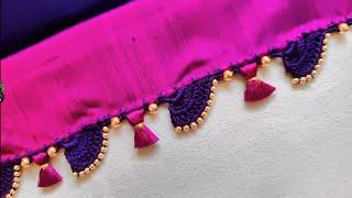 Beginners bridal saree kuchu #kroshakuchu #bridal #sareekuchu design // Nandana Creations //