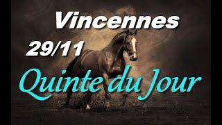 PRONOSTIC PMU QUINTE DU JOUR VENDREDI 29 NOVEMBRE 2024