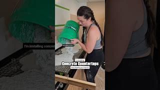 installing concrete countertops! #diy  #homerenovation #homedecor #womenwhobuild #doityourself