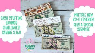 Cash Stuffing Savings Challenges | New Ko-fi Freebies | Plus a Little Surprise! #cashstuffing