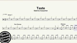 Sabrina Carpenter - Taste -  Drum Play Along With Sheet Music