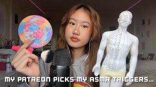 my PATREON picks out my ASMR triggers (tapping, mic scratching, nail tapping, acupuncture doll…)