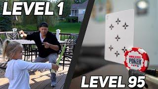 Level 1-100 Card Throwing Trick Shots