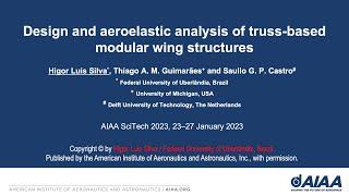 AIAA SciTech 2023 - Design and aeroelastic analysis of truss-based modular wing structures