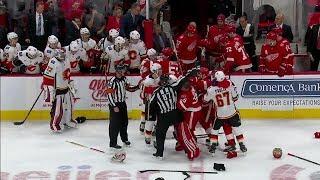 Gotta See It: Chaotic bench brawl erupts between Flames and Red Wings