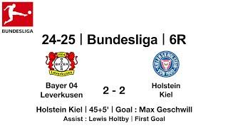 24-25 #Bundesliga｜6R｜#Bayer04Leverkusen 2 - 2 #HolsteinKiel｜#MaxGeschwill #Goal #Tor #Fußball