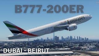 Flight Factor B777-200ER | Dubai - Beirut | OMDB - OLBA | XP12