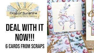 Use your SCRAPS straight away! 6 easy CARD IDEAS  for CHRISTMAS with leftover scraps #cardmaking