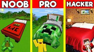 MINECRAFT BED Build Battle In Minecraft - NOOB VS PRO CHALLENGE - Maizen Mizen Mazien Parody