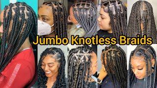 Knotless Jumbo Box Braids | Jumbo Knotless Hairstyles | Bohemian Braids | Long Fulani Braids |Braids