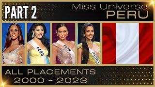 MISS UNIVERSE PERU  | EVERY PLACEMENT 2000-2023 / CLASIFICACIONES