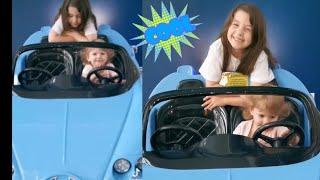 Sienna and Emily Having a ride to toy car @emilyhchannel3303